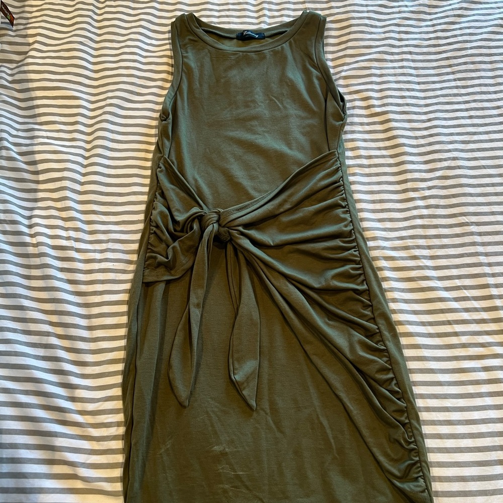 Thigh length olive green dress, never worn.